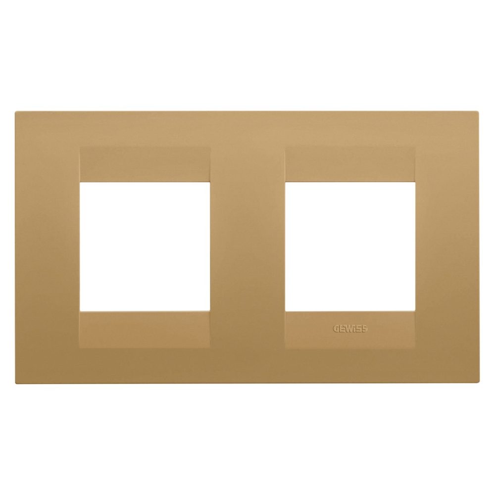 GEWISS GW16423VO, Geo International Plate in Painted Technopolymer, 2+2 Modules Horizontal, Gold, Chorusmart