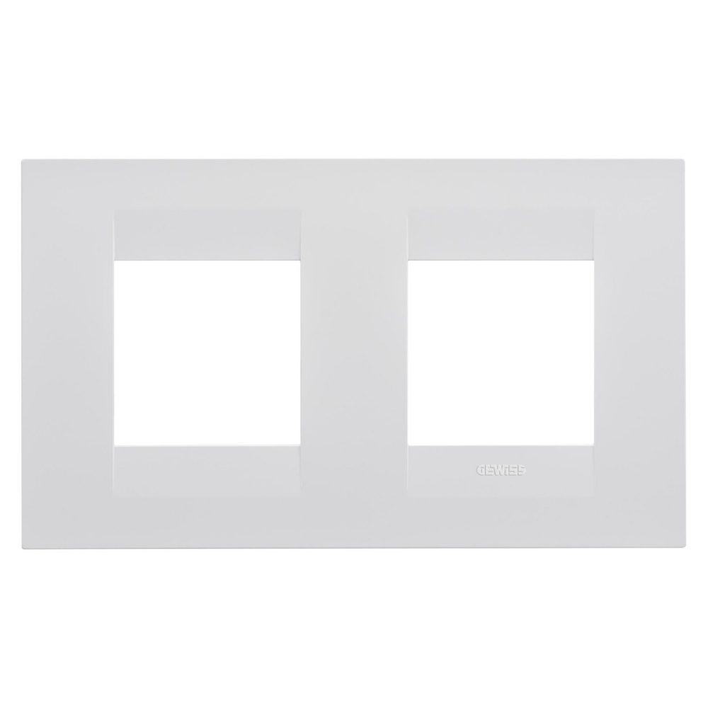 GEWISS GW16423VW, Geo International Plate in Painted Technopolymer, 2+2 Modules Horizontal, Satin White, Chorusmart