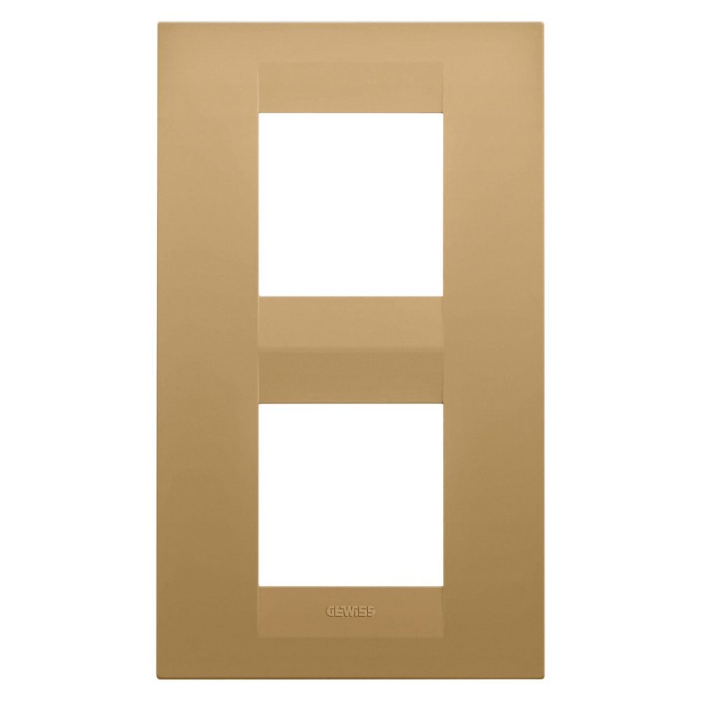 GEWISS GW16424VO, Geo International Plate in Painted Technopolymer, 2+2 Modules Vertical, Gold, Chorusmart