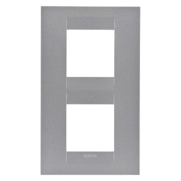 GEWISS GW16424VT, Geo International Plate in Painted Technopolymer, 2+2 Modules Vertical, Titanium- Chorusmart