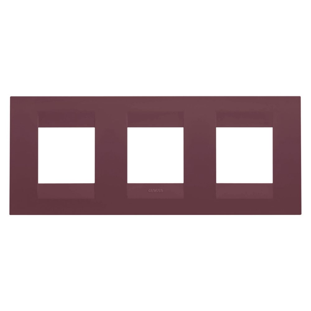 GEWISS GW16426VD, Geo International Plate in Painted Technopolymer, 2+2+2 Modules Horizontal, Tuscan Red, Chorusmart