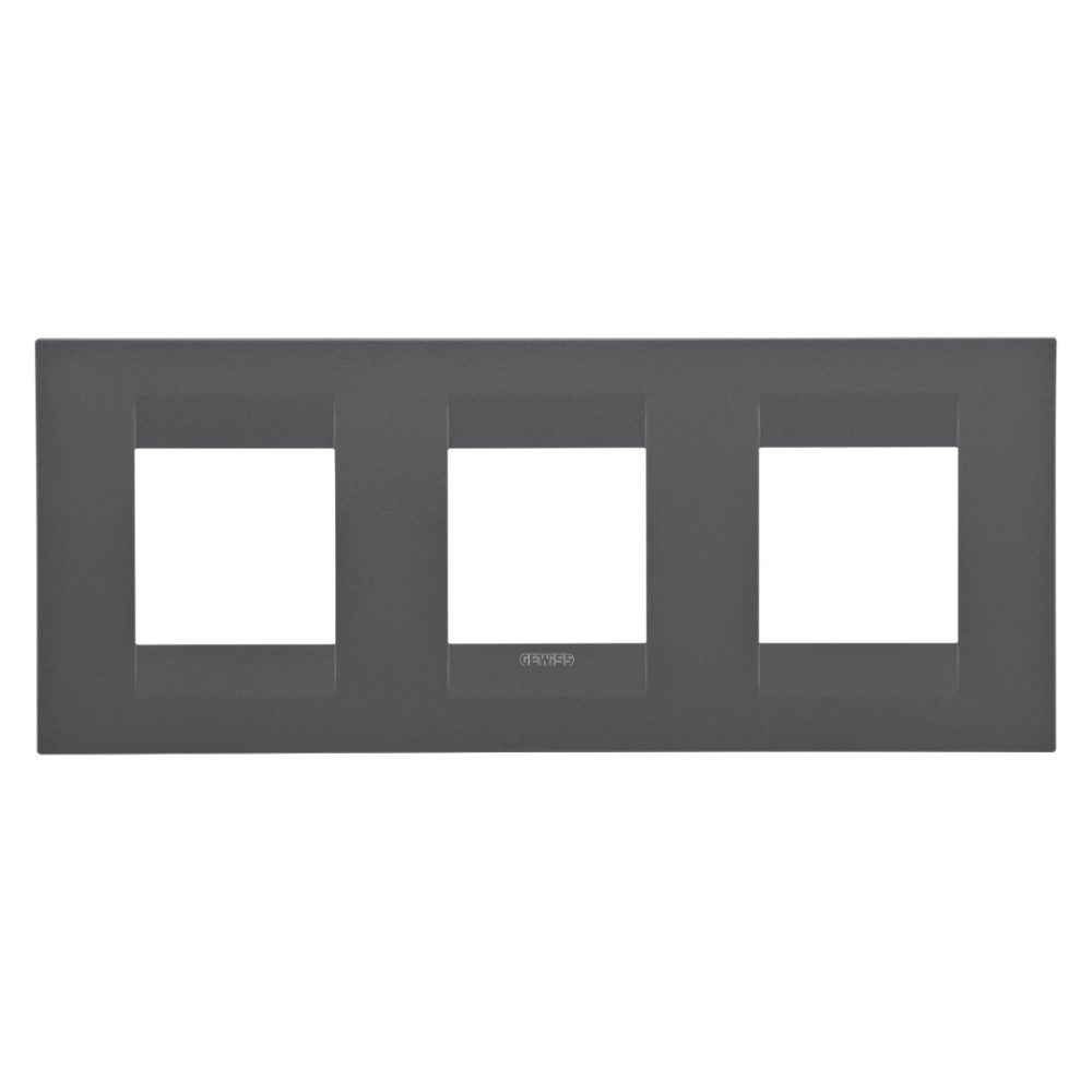 GEWISS GW16426VN, Geo International Plate in Painted Technopolymer, 2+2+2 Modules Horizontal, Satin Black, Chorusmart