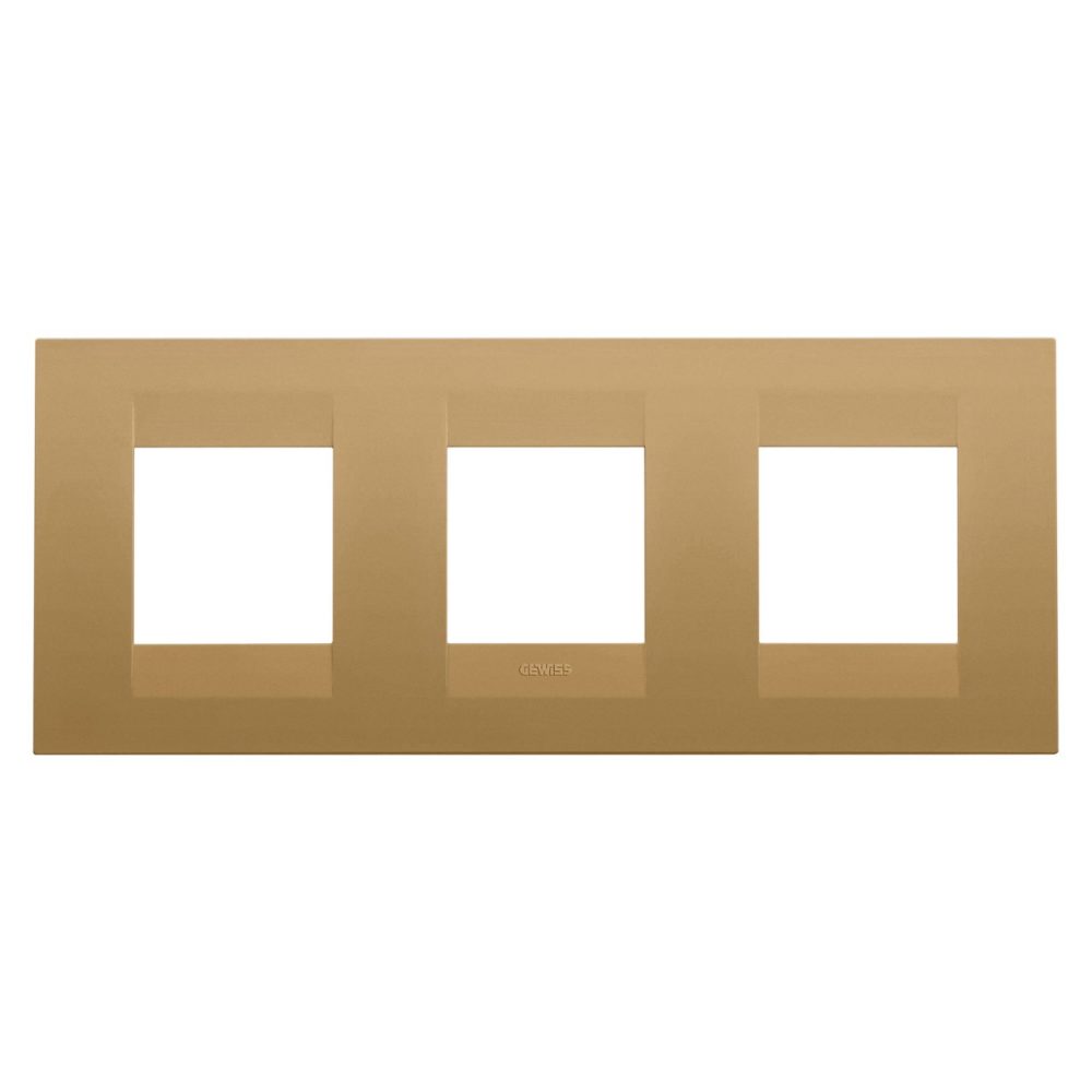 GEWISS GW16426VO, Geo International Plate in Painted Technopolymer, 2+2+2 Modules Horizontal, Gold, Chorusmart