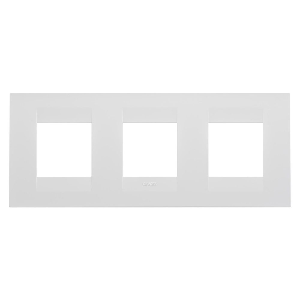 GEWISS GW16426VW, Geo International Plate in Painted Technopolymer, 2+2+2 Modules Horizontal, Satin White, Chorusmart