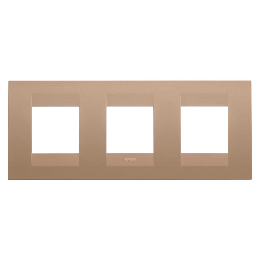 GEWISS GW16426VX, Geo International Plate in Painted Technopolymer, 2+2+2 Modules Horizontal, Soft Copper, Chorusmart