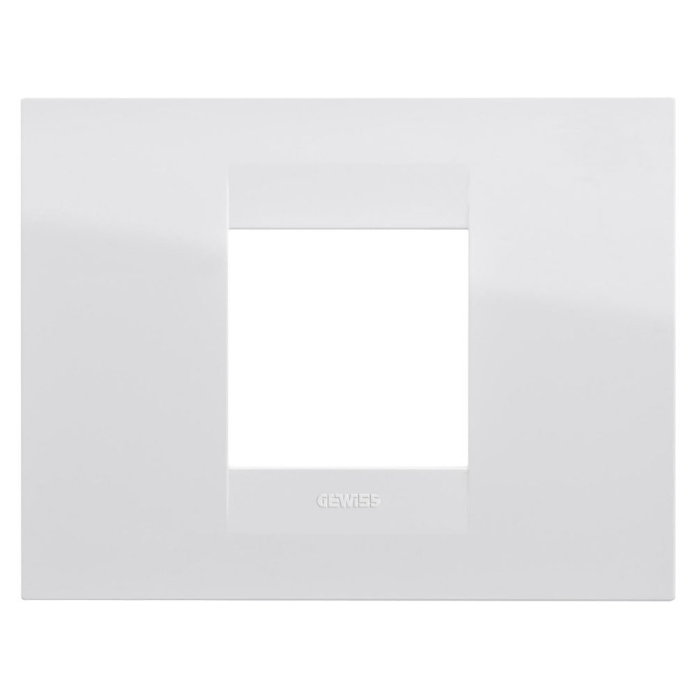GEWISS GW16402TB, Geo Plate in Technopolymer, 2 Modules, White, Chorusmart