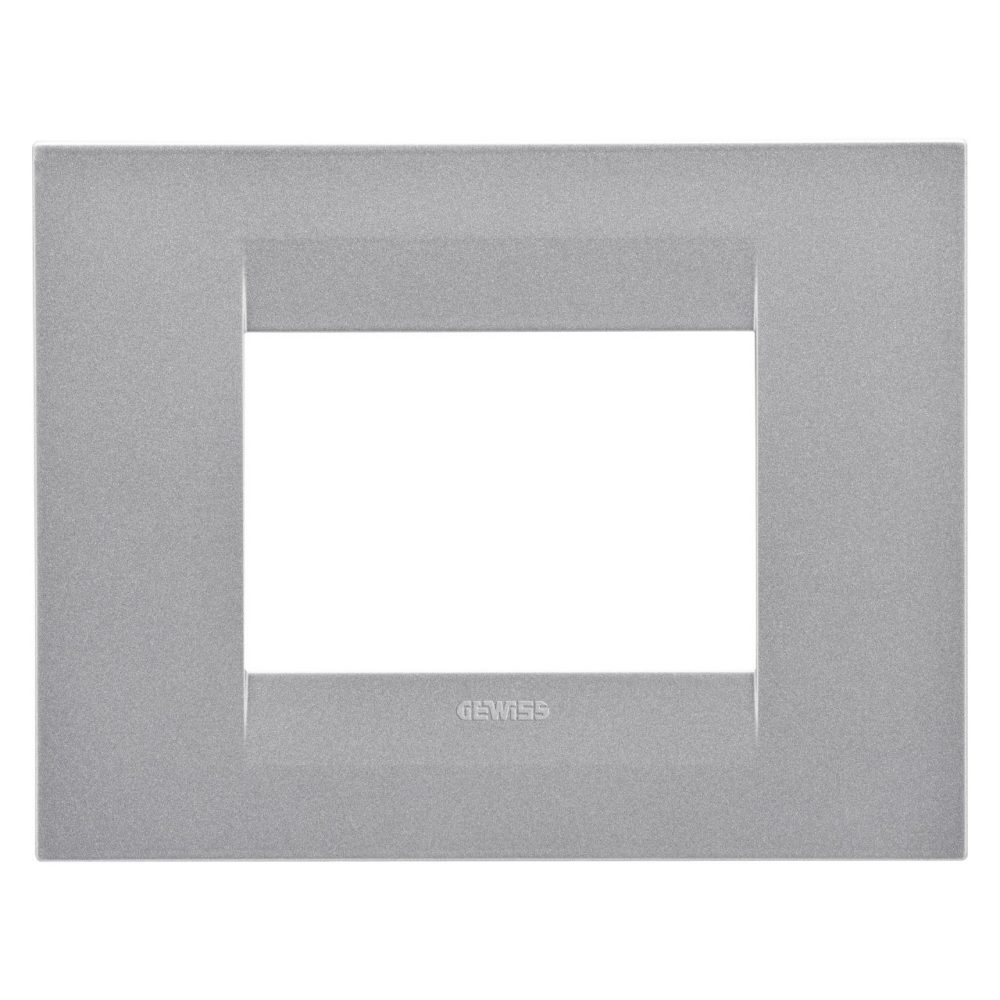 GEWISS GW16403VT, Geo Plate in Painted Technopolymer, 3 Modules, Titanium, Chorusmart