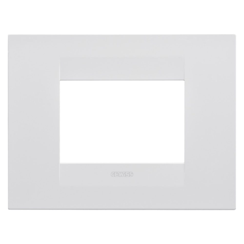 GEWISS GW16403VW, Geo Plate in Painted Technopolymer, 3 Modules, Satin White, Chorusmart