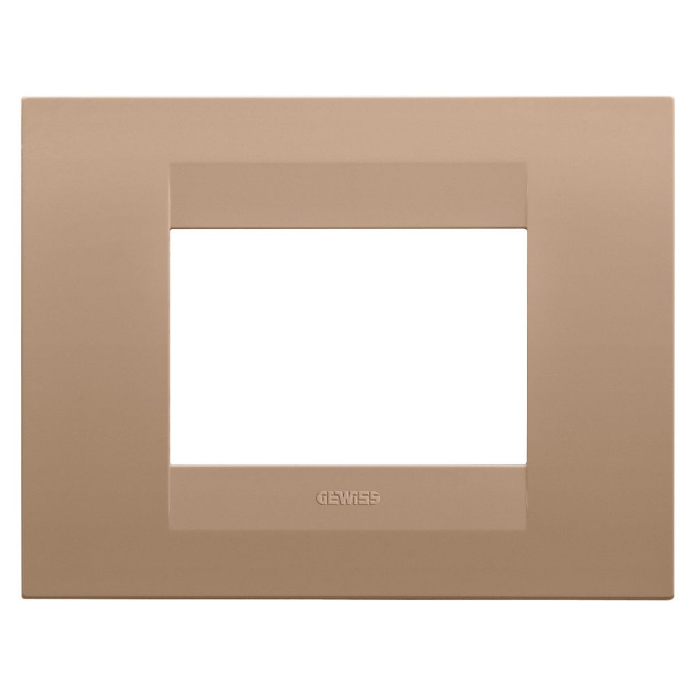 GEWISS GW16403VX, Geo Plate in Painted Technopolymer, 3 Modules, Soft Copper, Chorusmart