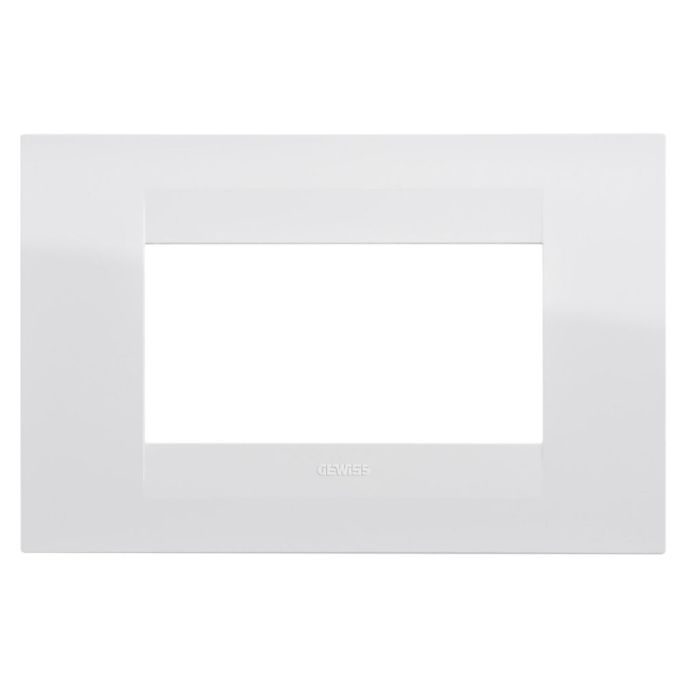GEWISS GW16404TB, Geo Plate in Technopolymer, 4 Modules, White, Chorusmart