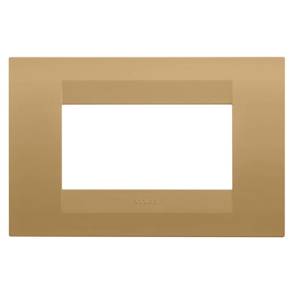 GEWISS GW16404VO, Geo Plate in Painted Technopolymer, 4 Modules, Gold, Chorusmart