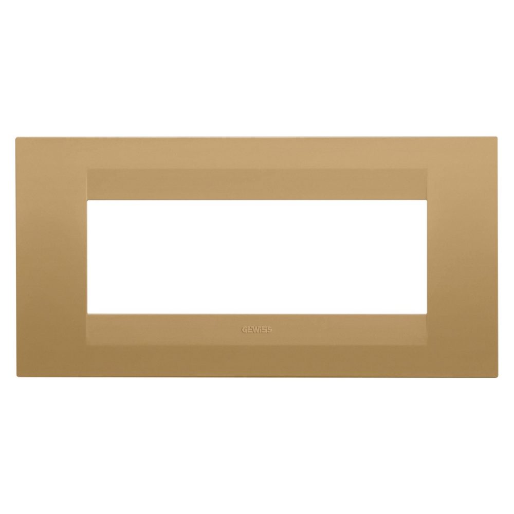 GEWISS GW16406VO, Geo Plate in Painted Technopolymer, 6 Modules, Gold, Chorusmart