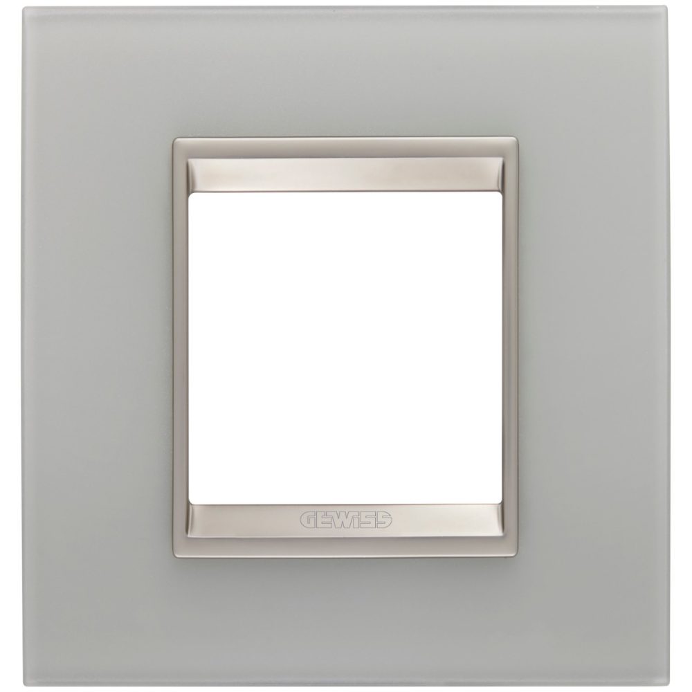 GEWISS GW16222GT, Lux International Plate in Glass, 2 Modules, Natural Reflection inner Frame Matt Light Bronze, Chorusmart
