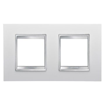 GEWISS GW16223TB, Lux International Plate in Technopolymer, 2+2 Modules Horizontal, White, Chorusmart