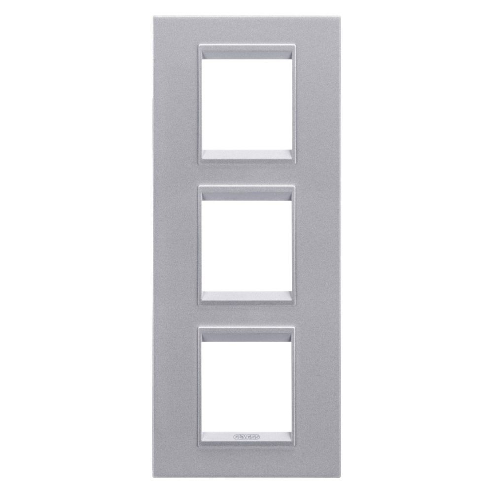 GEWISS GW16227YT, Lux International Plate in Painted Technopolymer, 2+2+2 Modules Vertical, Monochrome Titanium, Chorusmart