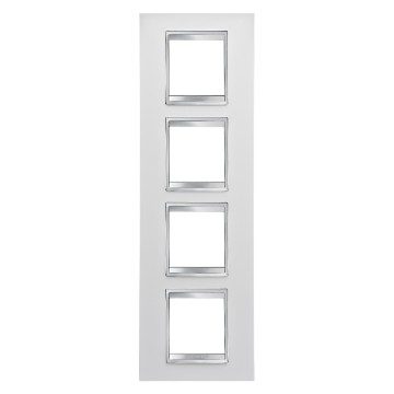 GEWISS GW16229TB, Lux International Plate in Technopolymer, 2+2+2+2 Modules Vertical, White, Chorusmart