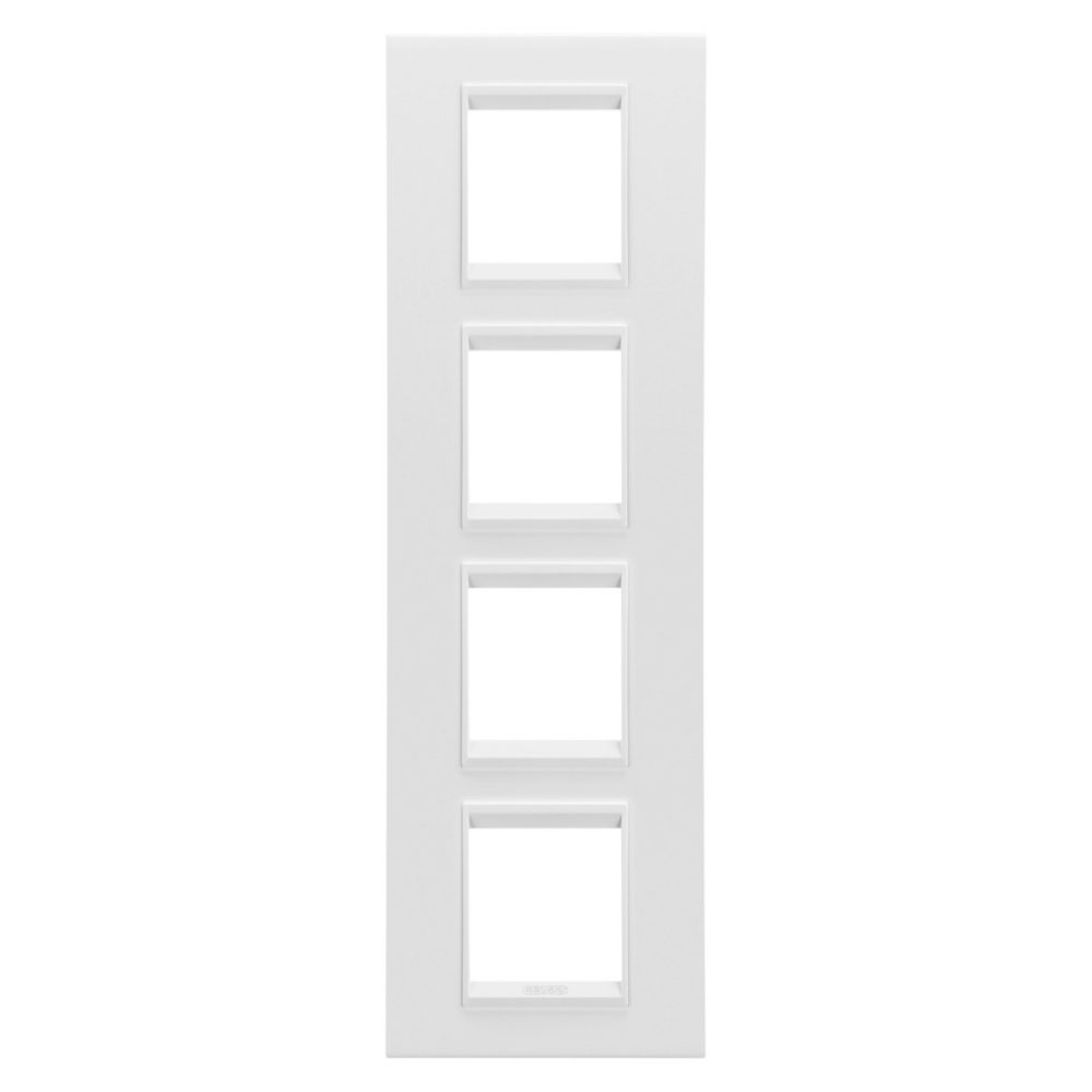 GEWISS GW16229XW, Ramă ornament Internațională LUX, IN metal, 2+2+2+2 module vertical, Alb Satinat monocrom, Chorusmart