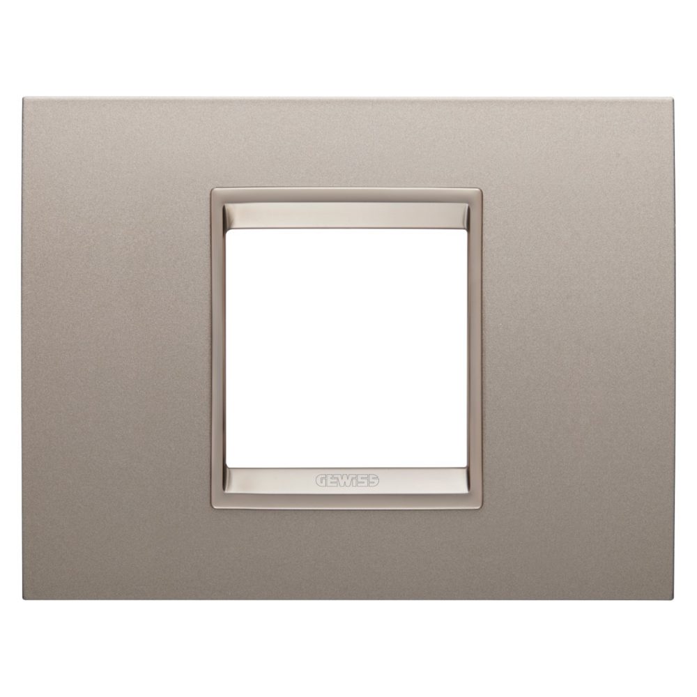 GEWISS GW16202XP, Lux Plate in Metal, 2 Modules, Pearly Bronze inner Frame Matt Light Bronze, Chorusmart