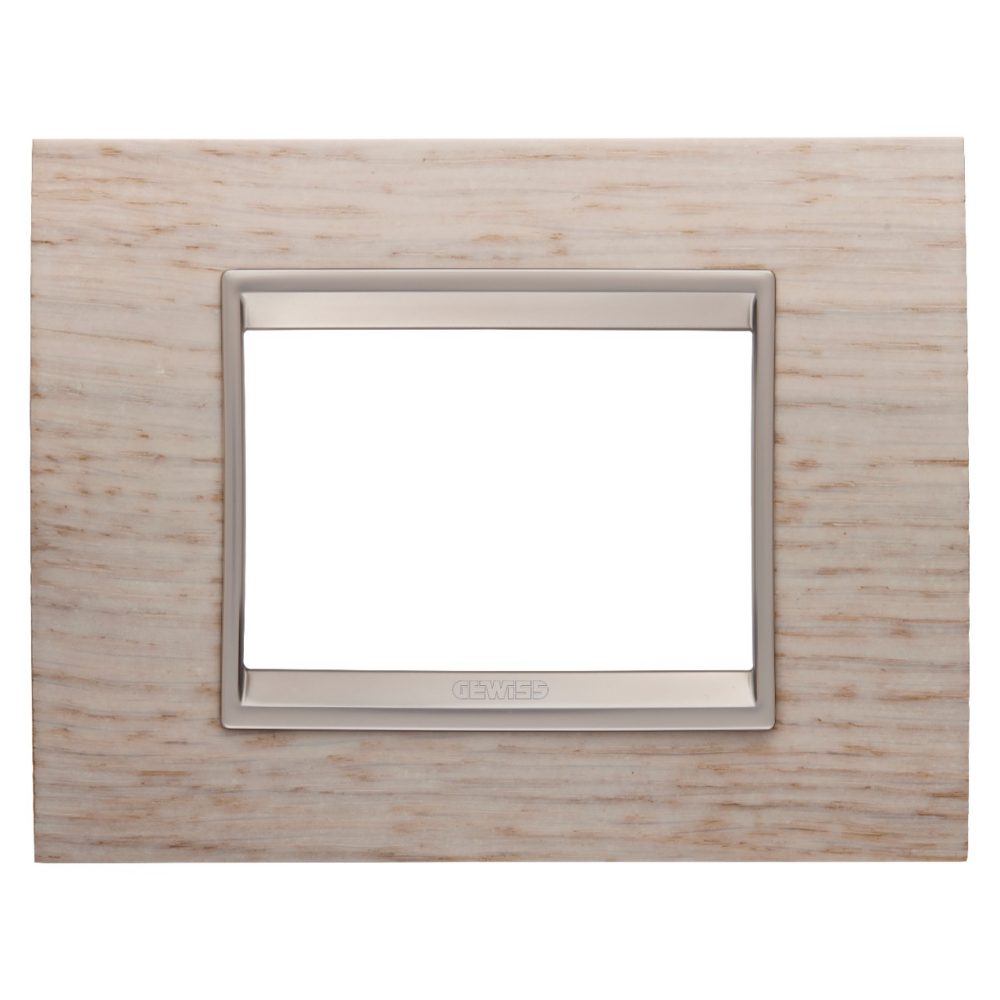GEWISS GW16203WK, Lux Plate in Wood, 3 Modules, Light Oak inner Frame Matt Light Bronze, Chorusmart