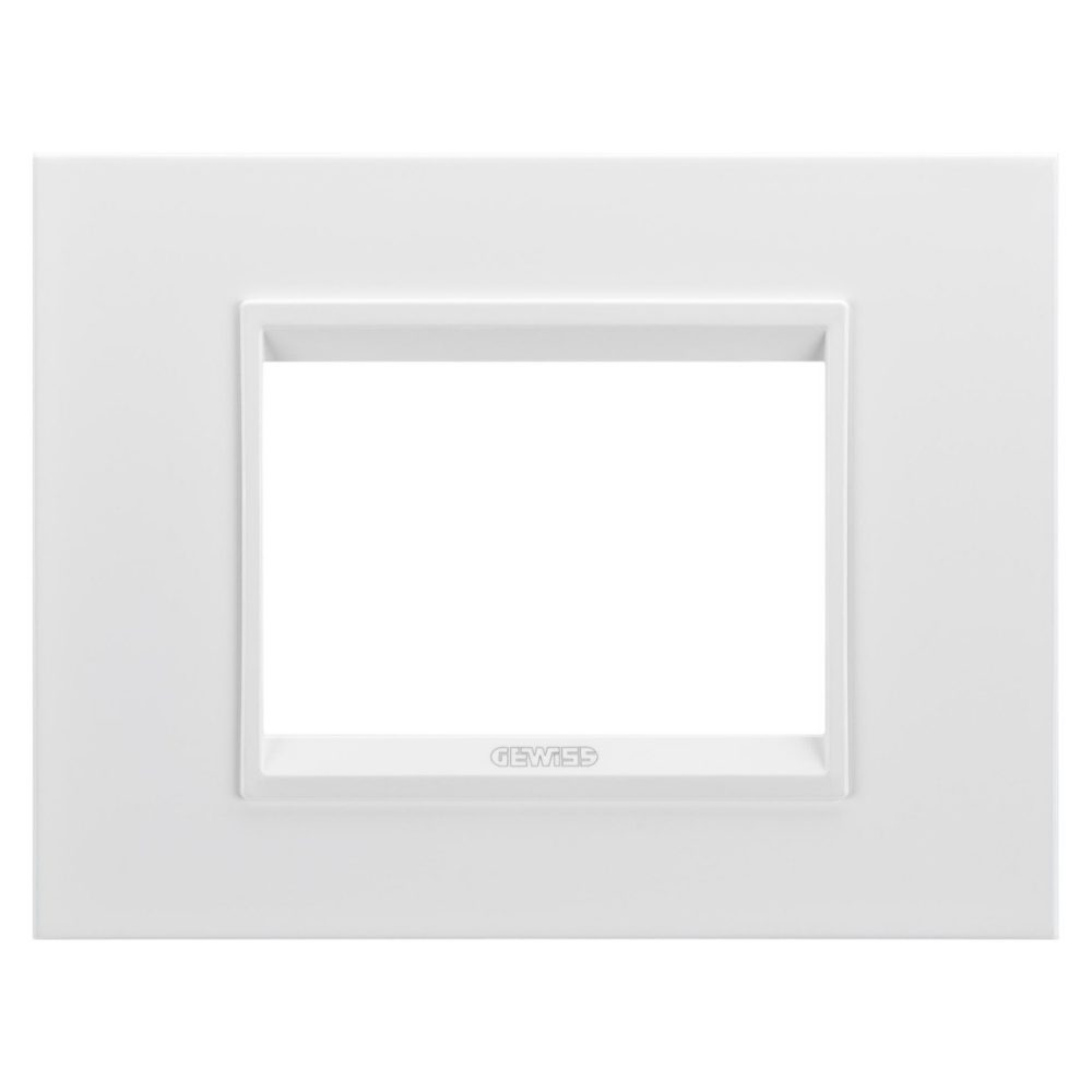 GEWISS GW16203XW, Lux Plate in Metal, 3 Modules, Monochrome Satin White, Chorusmart