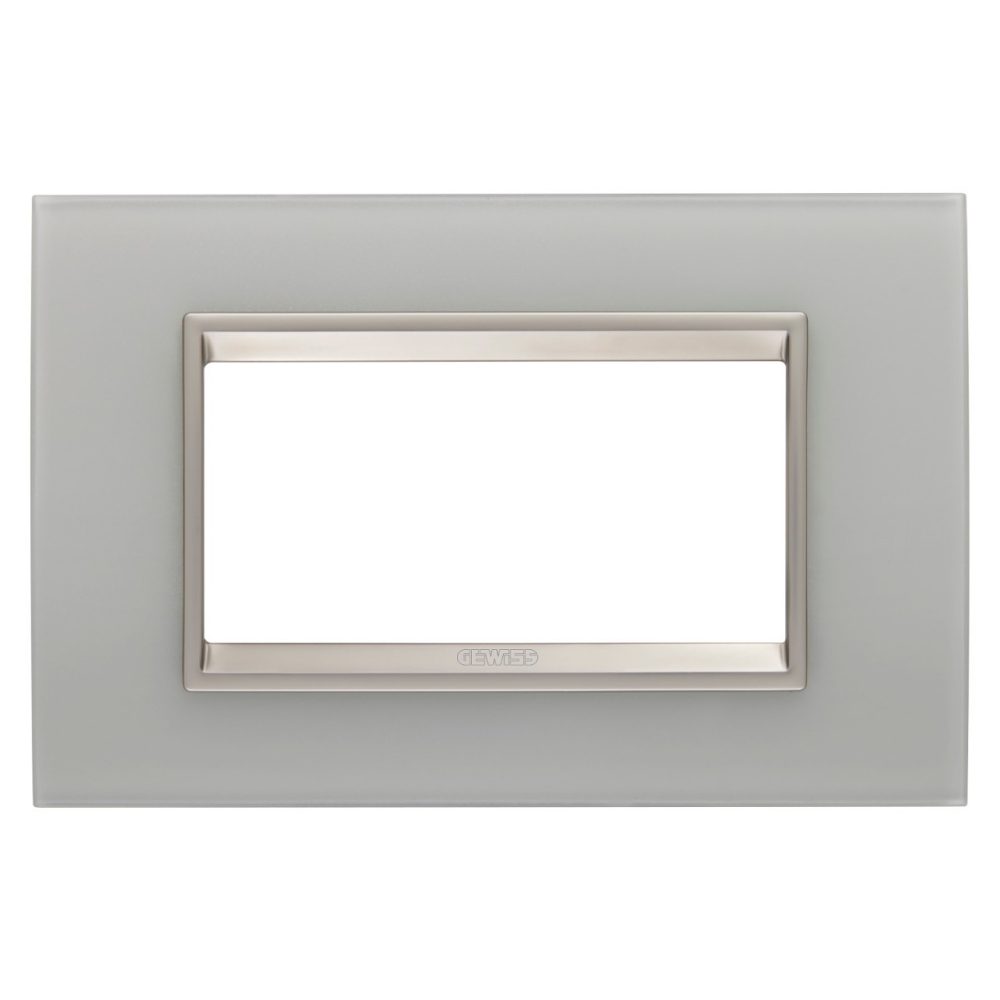 GEWISS GW16204GT, Lux Plate in Glass, 4 Modules, Natural Reflection inner Frame Matt Light Bronze, Chorusmart