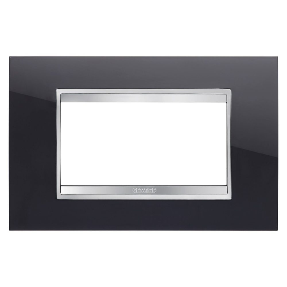 GEWISS GW16204TN, Lux Plate in Technopolymer, 4 Modules, Toner Black, Chorusmart