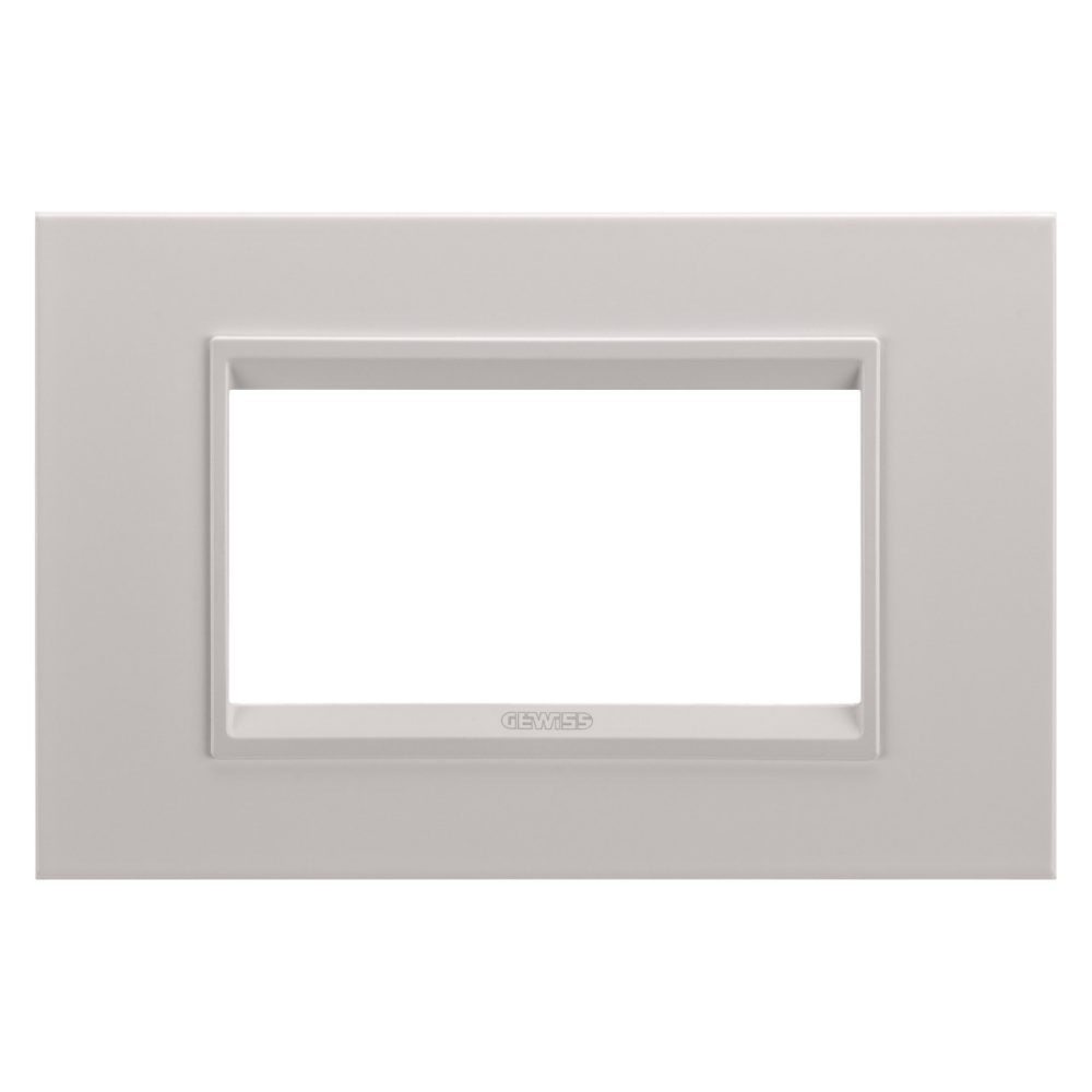 GEWISS GW16204XL, Ramă ornament de LUX , IN metal, 4 module, Alb monocrom bej natural- chorusmart