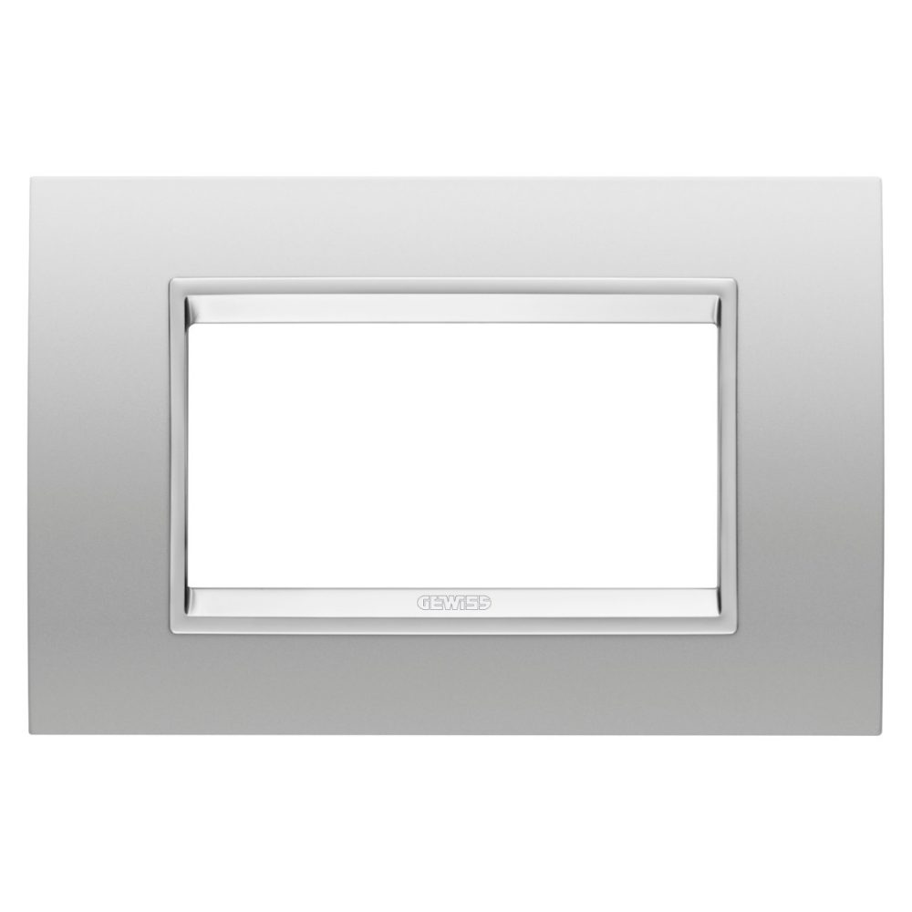 GEWISS GW16204XR, Lux Plate in Metal, 4 Modules, Magnetic Gray inner Frame Matt Magnetic Gray, Chorusmart