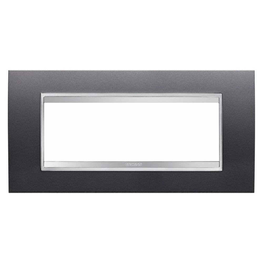 GEWISS GW16206VA, Lux Plate in Painted Technopolymer, 6 Modules, Slate, Chorusmart