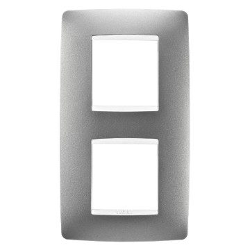 GEWISS GW16124VT, One International Plate in Painted Technopolymer, 2+2 Modules Vertical , Titanium, Chorusmart