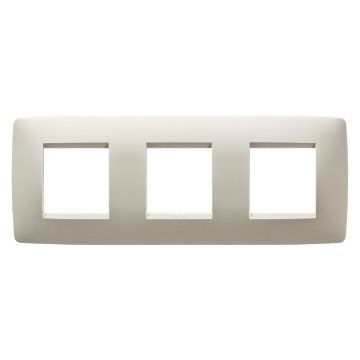 GEWISS GW16126TI, One International Plate in Technopolymer, 2+2+2 Modules Horizontal, Ivory, Chorusmart