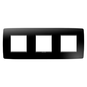 GEWISS GW16126TN, One International Plate in Technopolymer, 2+2+2 Modules Horizontal, Toner Black, Chorusmart