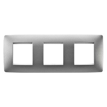 GEWISS GW16126VT, One International Plate in Painted Technopolymer, 2+2+2 Modules Horizontal, Titanium, Chorusmart