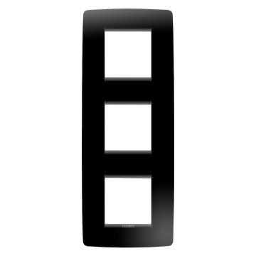 GEWISS GW16127TN, One International Plate in Technopolymer, 2+2+2 Modules Vertical, Toner Black, Chorusmart