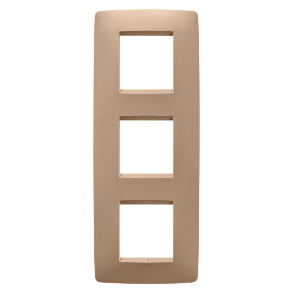 GEWISS GW16127VX, Ramă ornament Internațională ONE, IN tehnopolimer vopsit, 2+2+2 module vertical, Cupru moale, Chorusmart