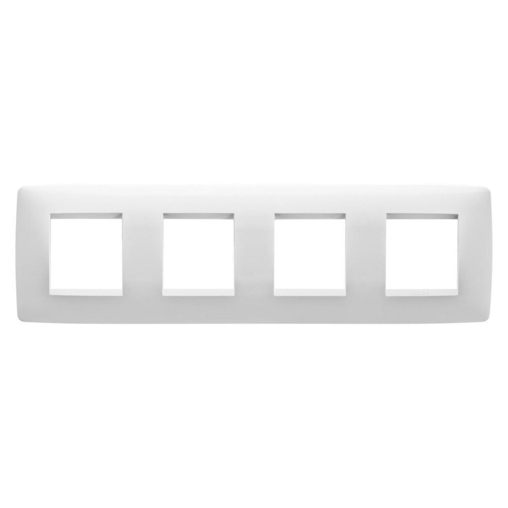 GEWISS GW16128TB, One International Plate, Technopolymer, 2+2+2+2 Modules Horizontal, White, Chorusmart
