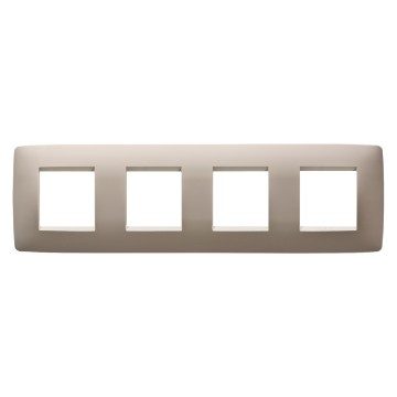 GEWISS GW16128TC, One International Plate in Technopolymer, 2+2+2+2 Modules Horizontal, Hemp, Chorusmart