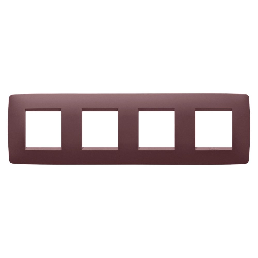 GEWISS GW16128VD, One International Plate in Painted Technopolymer, 2+2+2+2 Modules Horizontal, Tuscan Red, Chorusmart