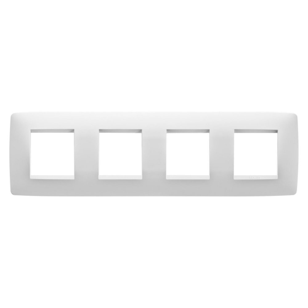 GEWISS GW16128VW, One International Plate in Painted Technopolymer, 2+2+2+2 Modules Horizontal, Satin White, Chorusmart