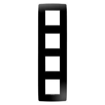 GEWISS GW16129TN, One International Plate in Technopolymer, 2+2+2+2 Modules Vertical, Toner Black, Chorusmart