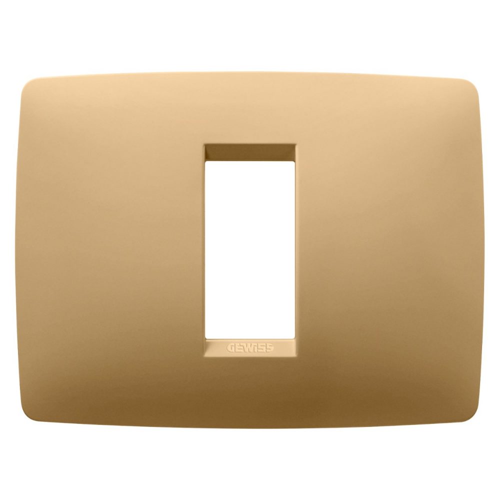 GEWISS GW16101VO, One Plate in Painted Technopolymer, 1 Module, Gold, Chorusmart