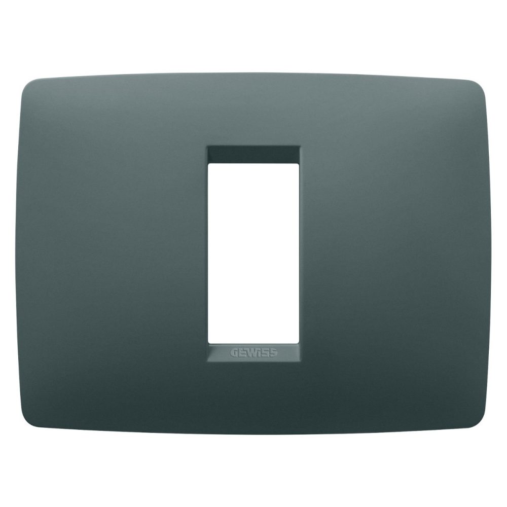 GEWISS GW16101VZ, One Plate in Painted Technopolymer, 1 Module, Teal, Chorusmart