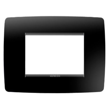 GEWISS GW16103TN, One Plate in Technopolymer, 3 Modules, Toner Black, Chorusmart