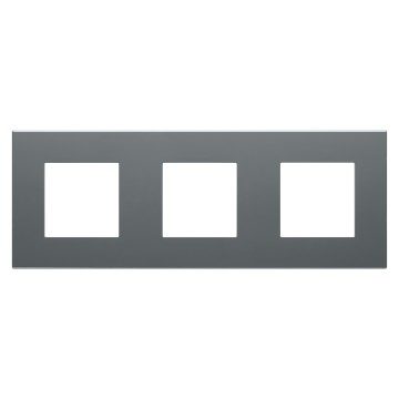 GEWISS GW35903AD, Ramă ornament dahlia, IN tehnopolimer, 3 circuite orizontale/verticale, Gri inchis