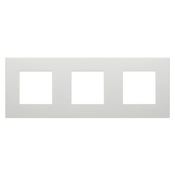 GEWISS GW35903AG, Dahlia Plate in Technopolymer, 3 Gang Horizontal/vertical, Light Grey