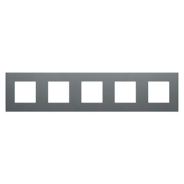 GEWISS GW35905AD, Ramă ornament dahlia, IN tehnopolimer, 5 circuite orizontale/verticale, Gri inchis