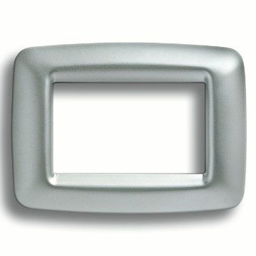 GEWISS GW32756, Playbus Young Plate in Metallisee Technopolymer, Satin Finishing, 6 Gang, Soft Chrome, Playbus