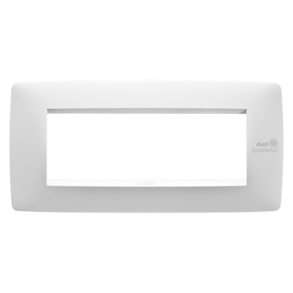 GEWISS GW16106AB, One Plate, Technopolymer, 6 Modules, White, Antibacterial, Chorusmart