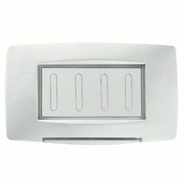 GEWISS GW16704TB, Watertight Plate Italian Standard, 4 Gang IP55, White, Chorusmart