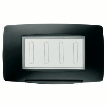 GEWISS GW16704TN, Watertight Plate Italian Standard, 4 Gang IP55, Black, Chorusmart